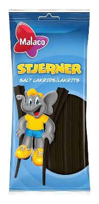 Malaco - Stjerner salt Lakrids - long stars salty liquorice