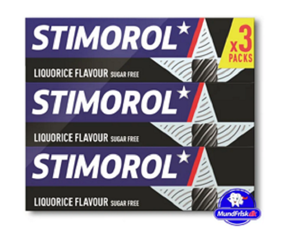 Stimorol Liquorice Lakrids Tyggegummi  - Liquorice Chewing Gum 3x3pk
